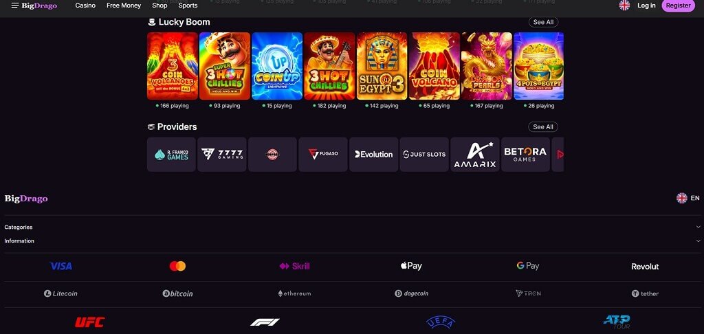 Betaalmethoden bij BigDrago Casino