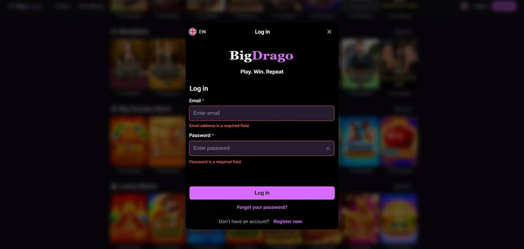 BigDrago Casino Anmelden