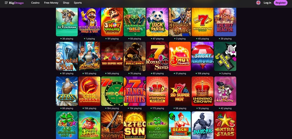 Jeux de casino BigDrago